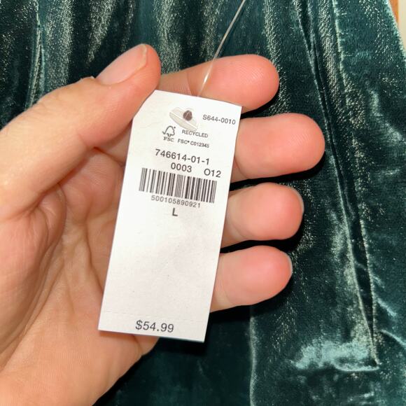 New Old Navy Extra High-Waisted Velvet Taylor Pants wide leg green Large - Picture 6 of 13